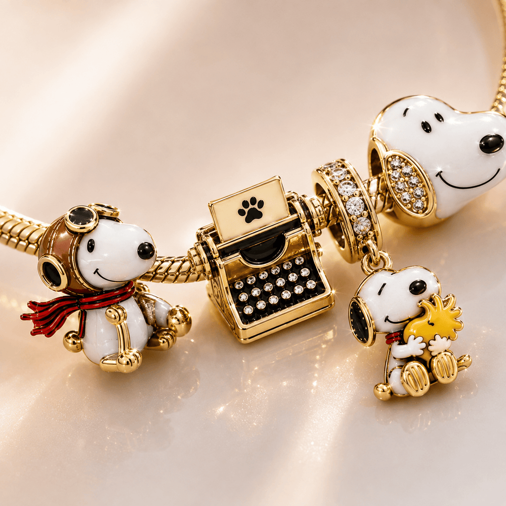 SNPY Gold Charm Bracelet Set BMD