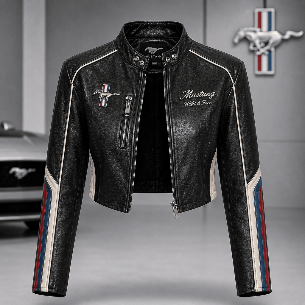 Premium MUST Cropped Leather Zipper Jacket TNSM