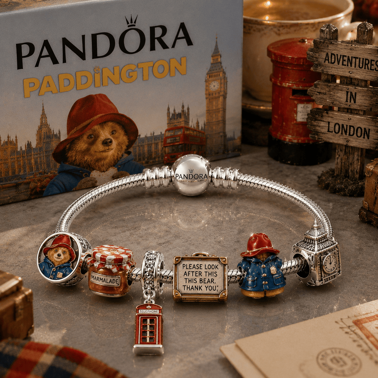 PDTB Sliver Charm Bracelet Set PTT